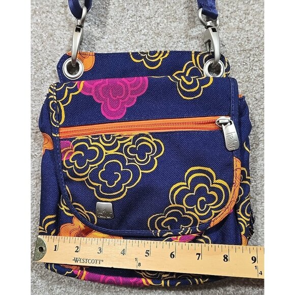 Haiku Canvas Crossbody Purse Organizer Pockets Adjustable Strap Floral Medium Sz - Picture 4 of 16